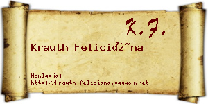 Krauth Feliciána névjegykártya
